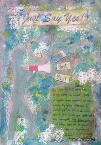 Just say yes! art journal page