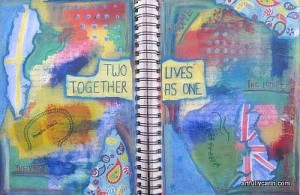 Two Lives art journal page.