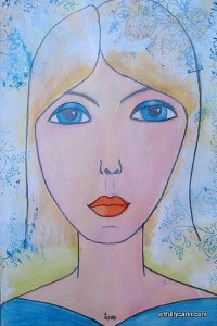 Detail of "I am spirit" art journal by Artfully Carin