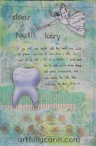 "dear tooth fairy" art journal page