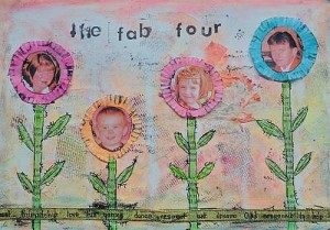 Fab Four art journal page