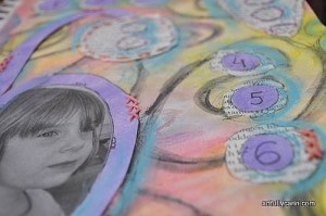 detail of "6" art journal page