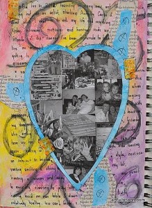 A grateful heart art journal page