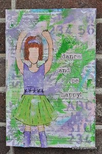 "dance and be happy" mixed media canvas