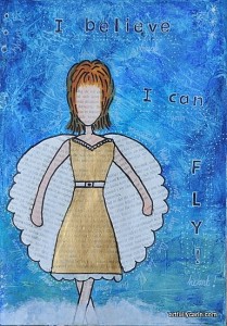 "I believe I can fly" art journal by Artfully Carin
