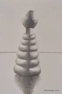stacking rings pencil drawing