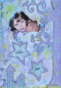 Sibling love art journal by Artfully Carin