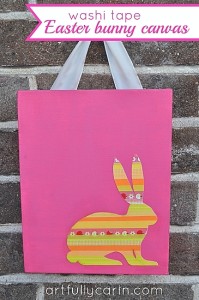 Easter crafts: washi tape easter bunny canvas