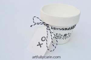 Turn terracotta pot into a cute hostess gift